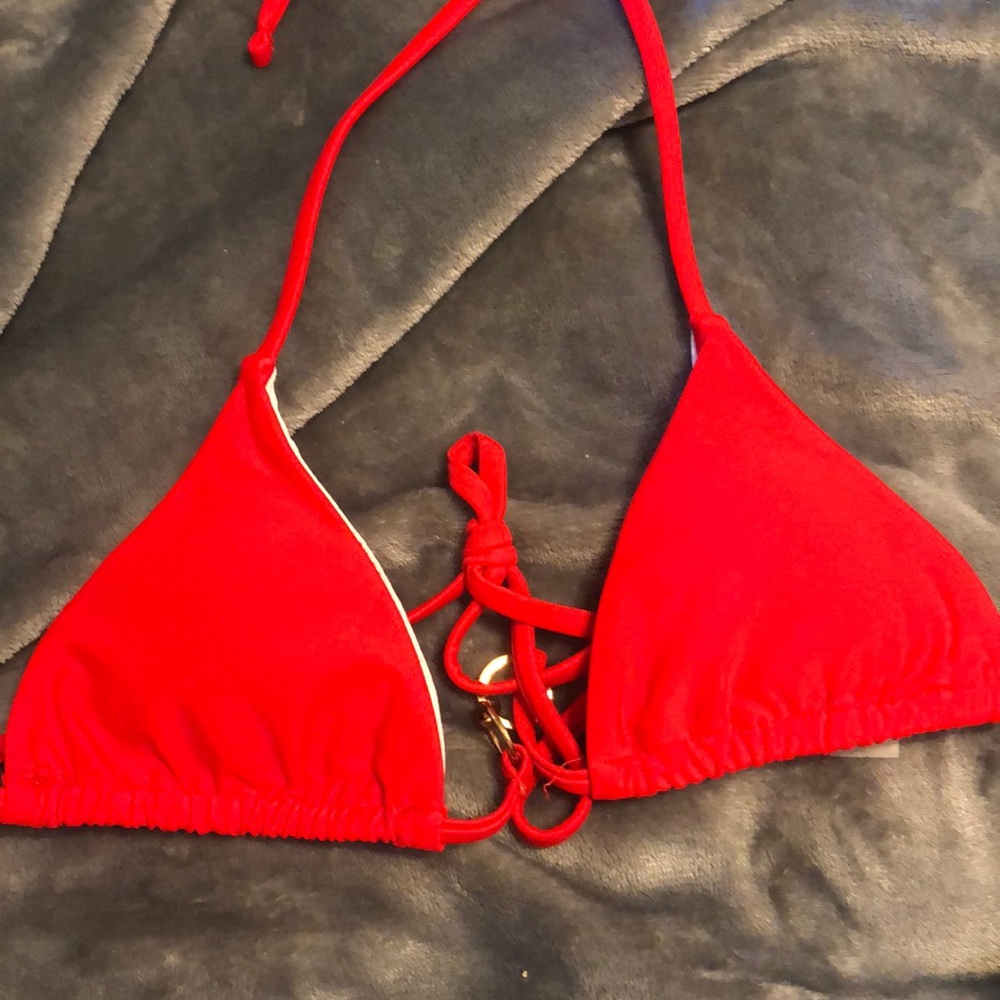 Red swimsuit top size small